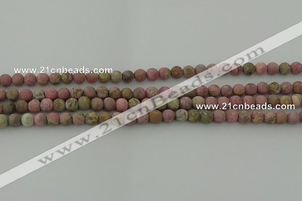 CRC1001 15.5 inches 6mm round matte rhodochrosite gemstone beads