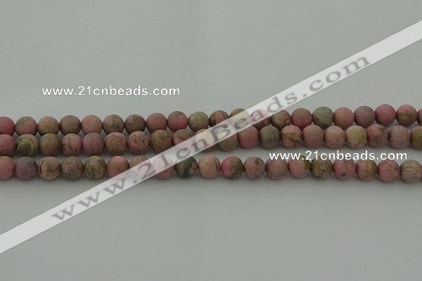 CRC1002 15.5 inches 8mm round matte rhodochrosite gemstone beads