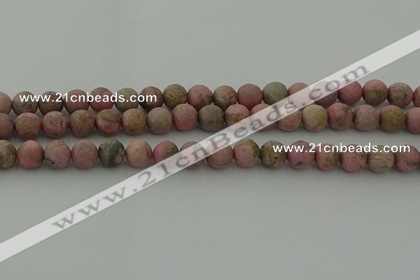 CRC1003 15.5 inches 10mm round matte rhodochrosite gemstone beads
