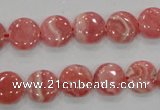 CRC106 15.5 inches 12mm flat round natural argentina rhodochrosite beads