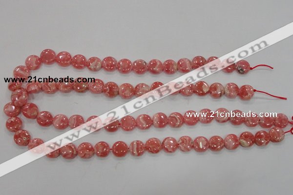 CRC106 15.5 inches 12mm flat round natural argentina rhodochrosite beads