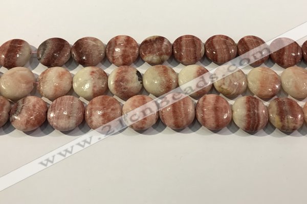 CRC1070 15.5 inches 20mm flat round rhodochrosite beads