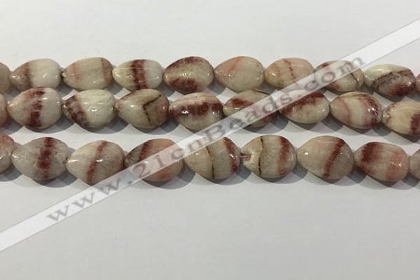 CRC1083 15.5 inches 15*20mm flat teardrop rhodochrosite beads