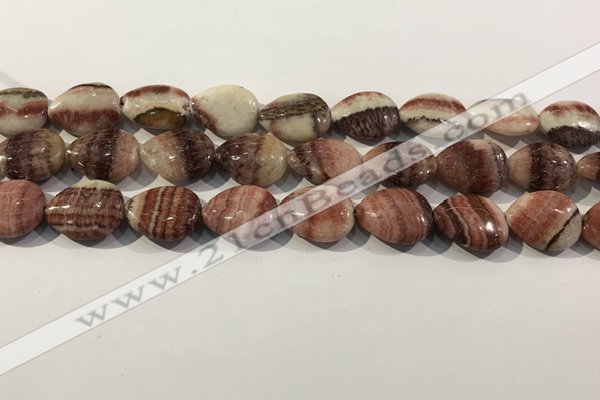 CRC1084 15.5 inches 15*20mm flat teardrop rhodochrosite beads