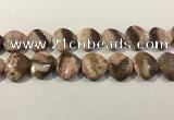 CRC1092 15.5 inches 25*25mm heart rhodochrosite beads wholesale