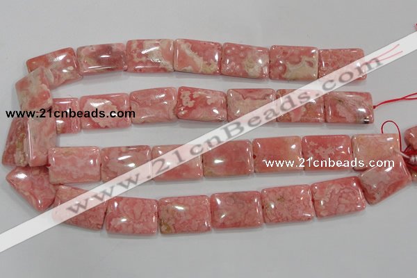 CRC110 15.5 inches 18*25mm rectangle natural argentina rhodochrosite beads