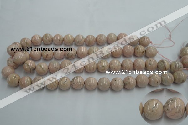 CRC155 15.5 inches 14mm round Argentina rhodochrosite beads