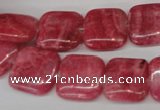 CRC28 15.5 inches 14*14mm square dyed rhodochrosite gemstone beads