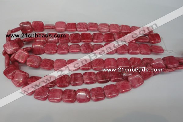 CRC28 15.5 inches 14*14mm square dyed rhodochrosite gemstone beads