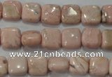 CRC301 15.5 inches 10*10mm square Peru rhodochrosite beads