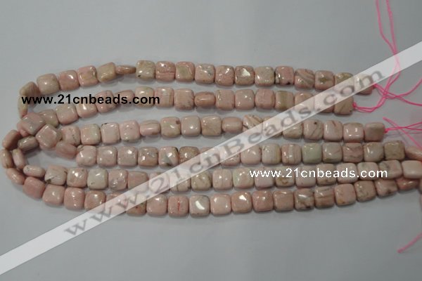 CRC301 15.5 inches 10*10mm square Peru rhodochrosite beads