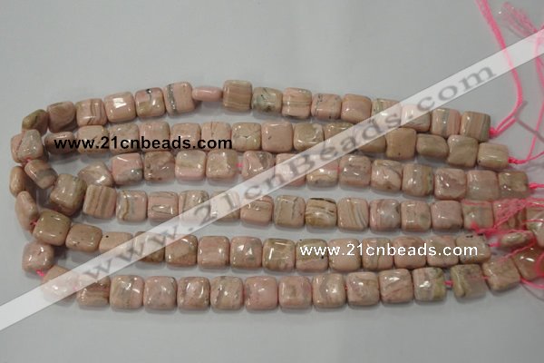 CRC302 15.5 inches 12*12mm square Peru rhodochrosite beads