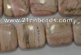 CRC303 15.5 inches 18*18mm square Peru rhodochrosite beads