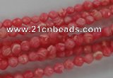 CRC400 15.5 inches 4mm faceted round synthetic rhodochrosite beads