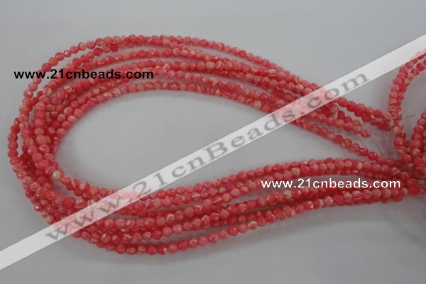 CRC400 15.5 inches 4mm faceted round synthetic rhodochrosite beads