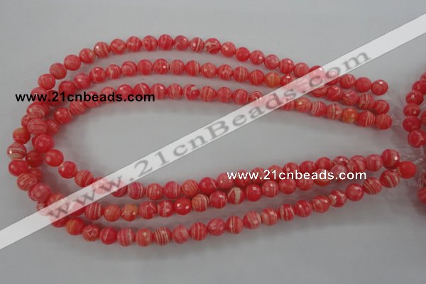 CRC402 15.5 inches 8mm faceted round synthetic rhodochrosite beads