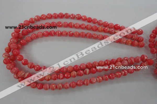 CRC403 15.5 inches 10mm faceted round synthetic rhodochrosite beads