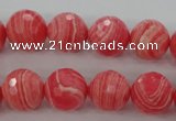 CRC404 15.5 inches 12mm faceted round synthetic rhodochrosite beads