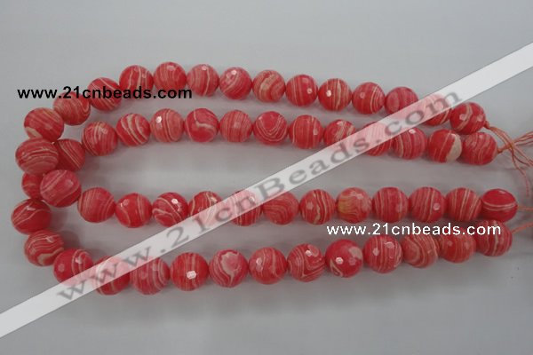 CRC405 15.5 inches 14mm faceted round synthetic rhodochrosite beads