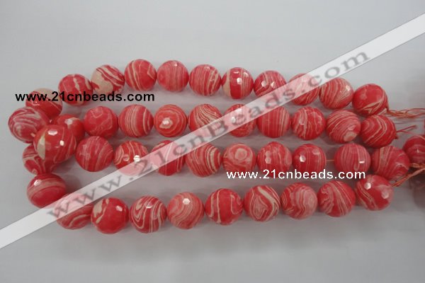CRC406 15.5 inches 16mm faceted round synthetic rhodochrosite beads