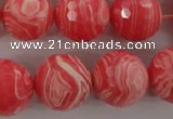 CRC407 15.5 inches 18mm faceted round synthetic rhodochrosite beads