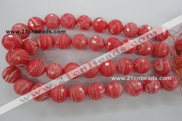 CRC408 15.5 inches 20mm faceted round synthetic rhodochrosite beads