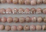 CRC451 15.5 inches 6mm faceted round Argentina rhodochrosite beads