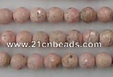 CRC452 15.5 inches 8mm faceted round Argentina rhodochrosite beads