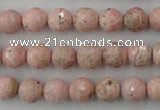 CRC453 15.5 inches 10mm faceted round Argentina rhodochrosite beads