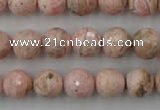 CRC455 15.5 inches 14mm faceted round Argentina rhodochrosite beads