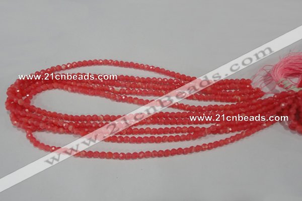 CRC510 15.5 inches 4mm faceted round synthetic rhodochrosite beads