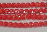 CRC511 15.5 inches 6mm faceted round synthetic rhodochrosite beads