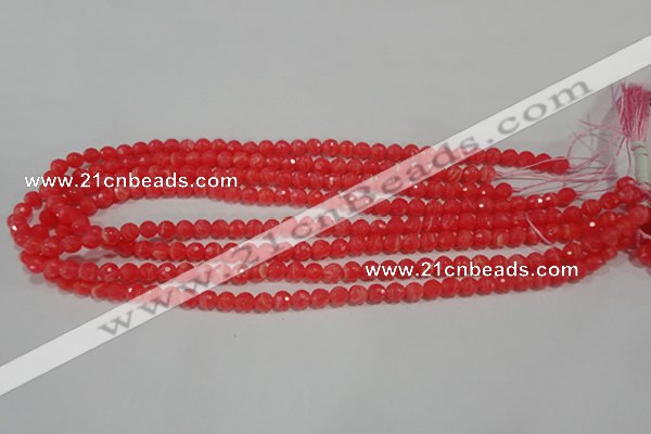 CRC511 15.5 inches 6mm faceted round synthetic rhodochrosite beads