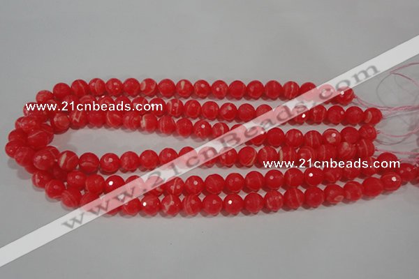 CRC513 15.5 inches 10mm faceted round synthetic rhodochrosite beads