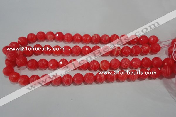 CRC514 15.5 inches 12mm faceted round synthetic rhodochrosite beads