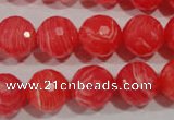 CRC515 15.5 inches 14mm faceted round synthetic rhodochrosite beads