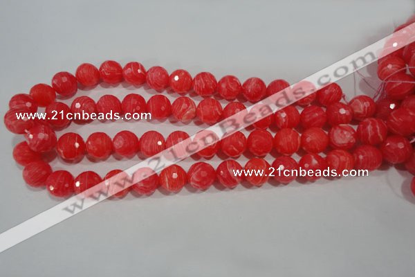 CRC515 15.5 inches 14mm faceted round synthetic rhodochrosite beads