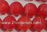 CRC517 15.5 inches 18mm faceted round synthetic rhodochrosite beads