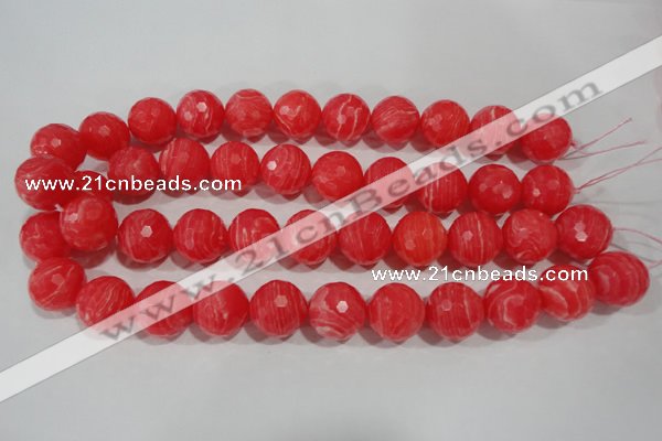 CRC517 15.5 inches 18mm faceted round synthetic rhodochrosite beads