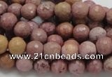 CRC58 15.5 inches 8mm faceted round rhodochrosite gemstone beads