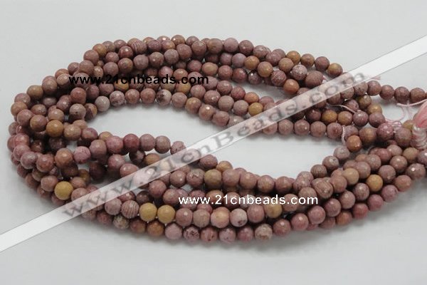 CRC58 15.5 inches 8mm faceted round rhodochrosite gemstone beads