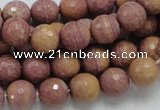 CRC59 15.5 inches 10mm faceted round rhodochrosite gemstone beads