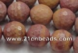 CRC62 15.5 inches 16mm faceted round rhodochrosite gemstone beads