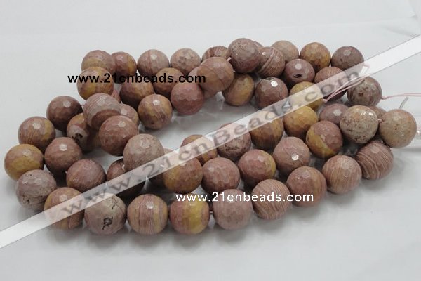 CRC64 15.5 inches 20mm faceted round rhodochrosite gemstone beads