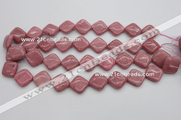 CRC685 15.5 inches 18*18mm diamond rhodochrosite beads wholesale