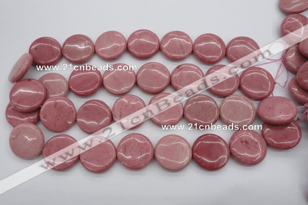 CRC694 15.5 inches 25mm flat round rhodochrosite beads wholesale