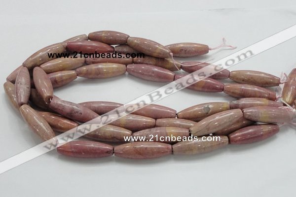 CRC70 15.5 inches 12*40mm rice rhodochrosite gemstone beads