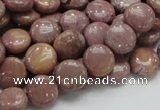 CRC71 15.5 inches 10mm flat round rhodochrosite gemstone beads