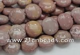 CRC72 15.5 inches 12mm flat round rhodochrosite gemstone beads