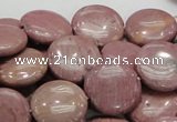 CRC73 15.5 inches 16mm flat round rhodochrosite gemstone beads